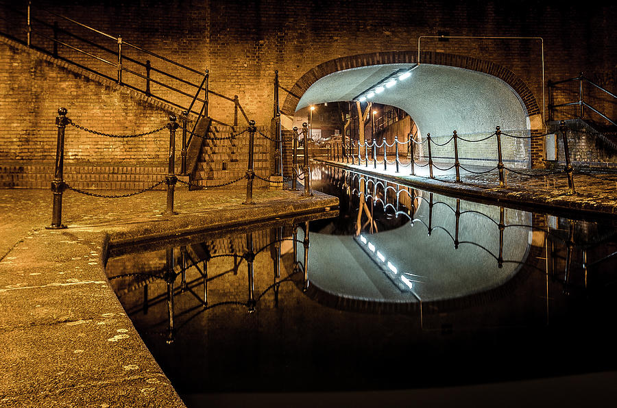 Night Reflections London Canal Photograph by Scott Baldock