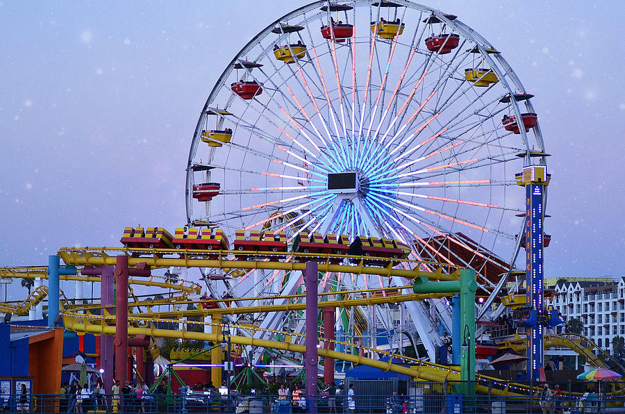 Ferris Wheel Photograph - Night Riders by Fraida Gutovich