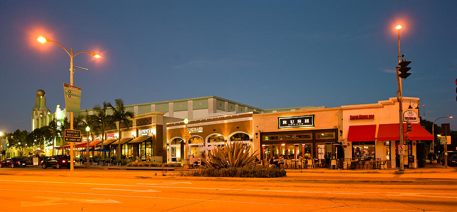 Night Scene Of Downtown Culver City Photograph by Panoramic Images | Pixels