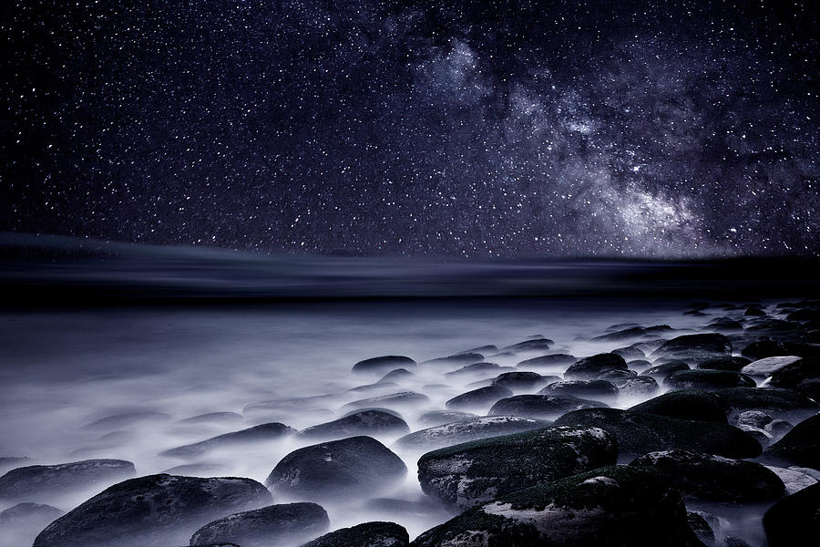 Rocks Photograph - Night shadows by Jorge Maia