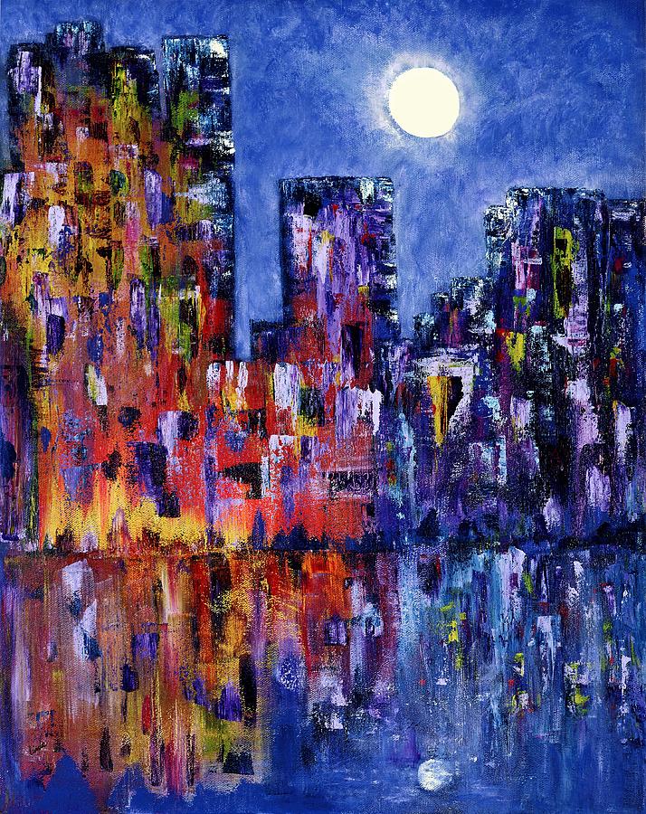 Abstract Painting - Night Shining by Linda Wimberly