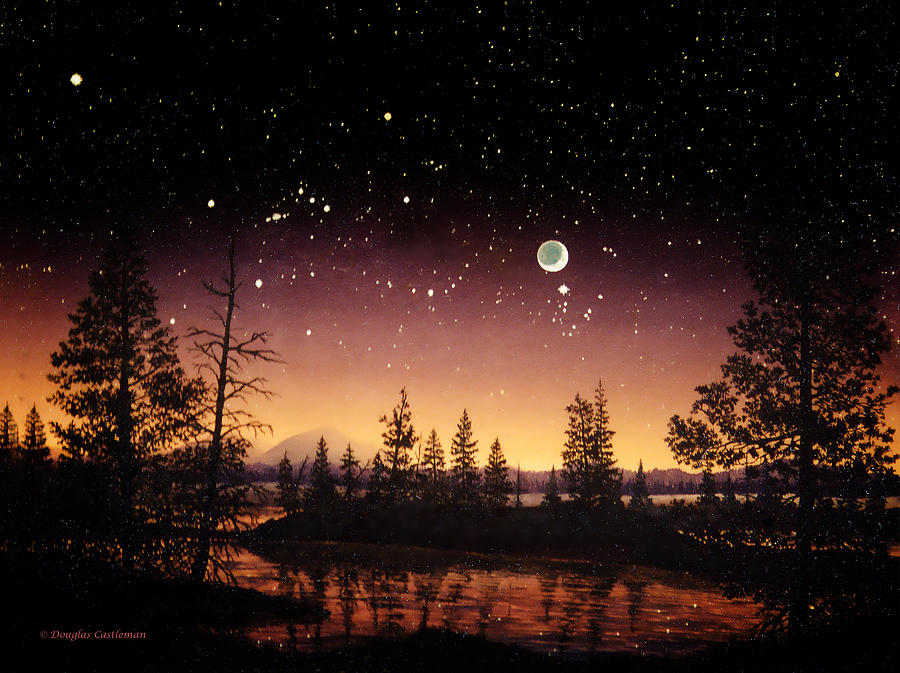 Night Sky in Tuolumme Meadows Painting by Douglas Castleman