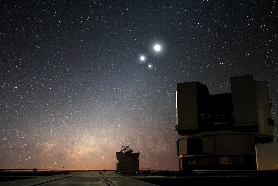 Night Sky Over An Observatory Photograph by European Southern ...