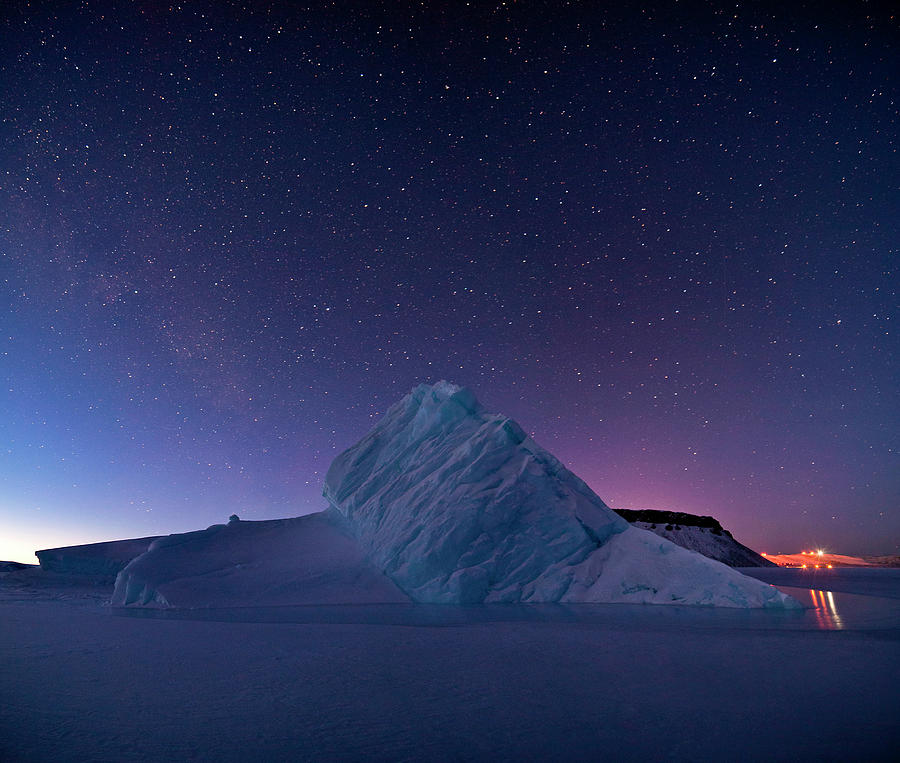 Night Sky Over Iceberg Photograph by Nasa