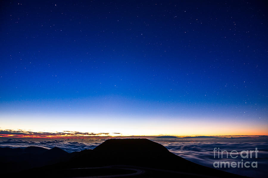 Haleakala National Park Photograph - Night Sky - summit of Haleakala Volcano in Maui by Jamie Pham