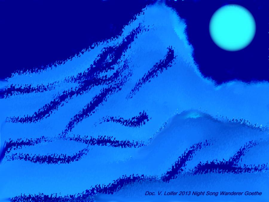 Night song wanderer. Goethe Digital Art by Dr Loifer Vladimir