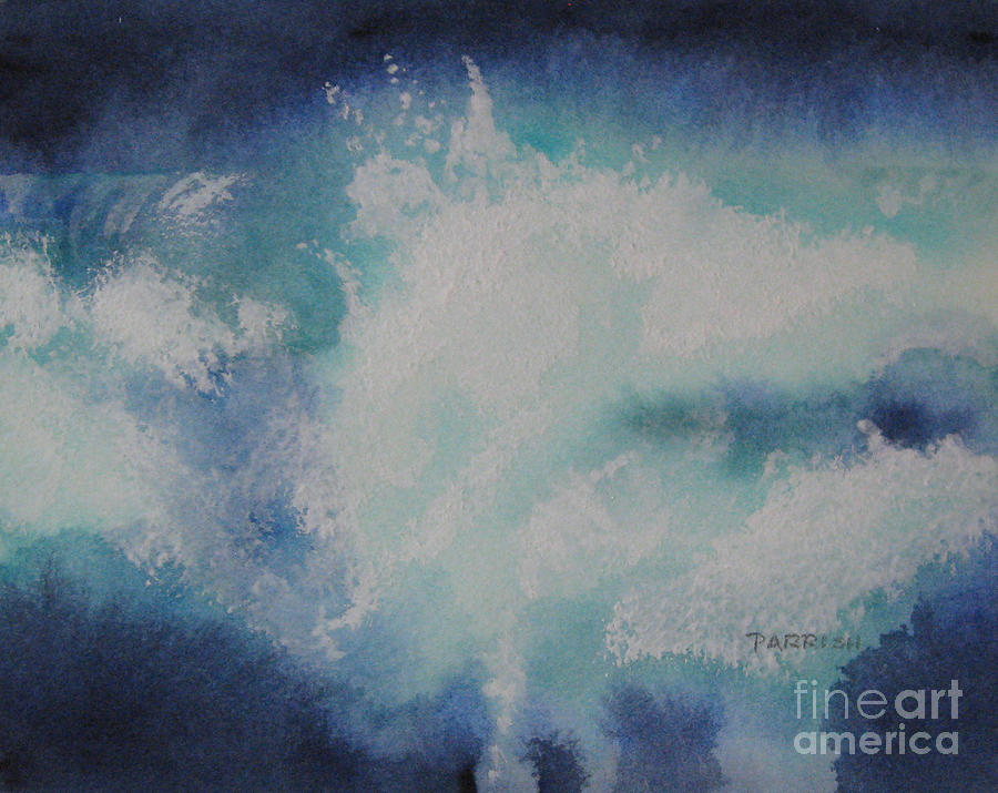Seascape Painting - Night Splash by Parrish Hirasaki Seascape Painting - Night Splash by Parrish Hirasaki