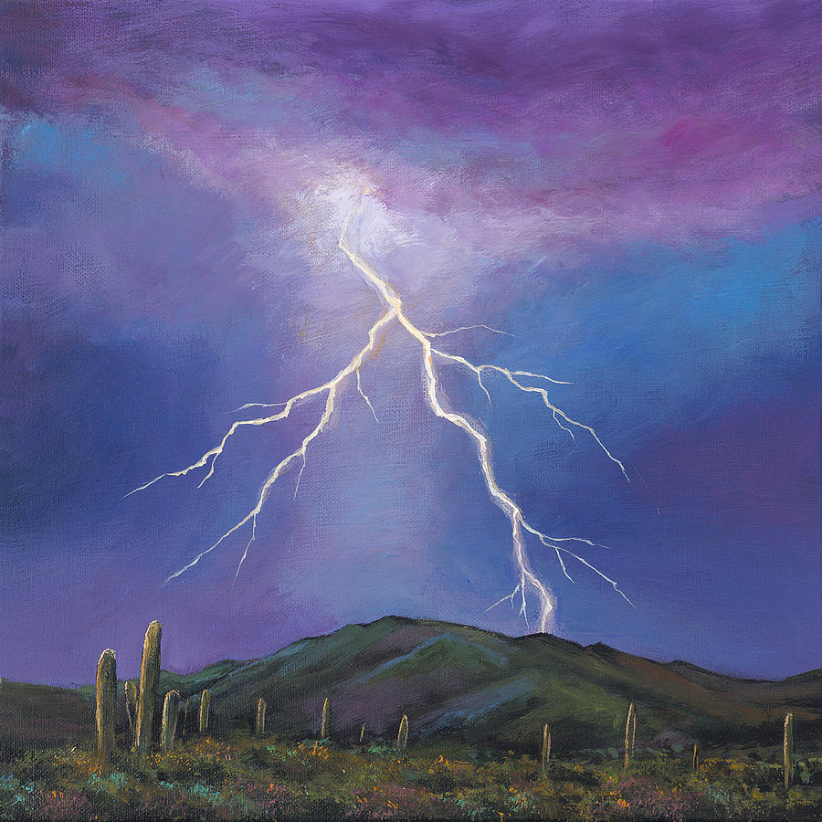 Tucson Painting - Night Strike by Johnathan Harris