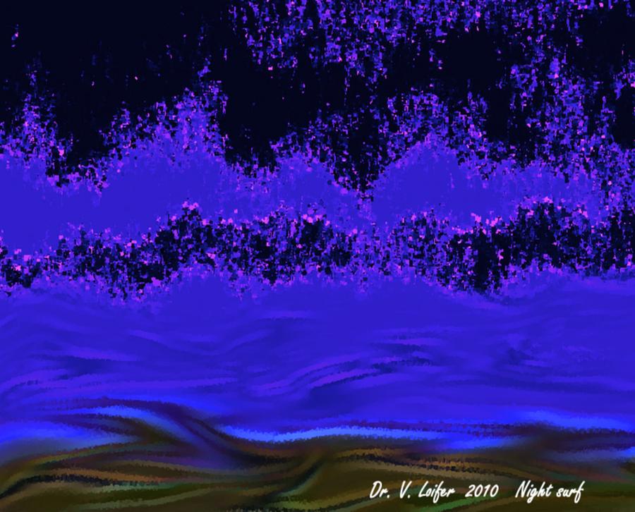 Night surf Digital Art by Dr Loifer Vladimir