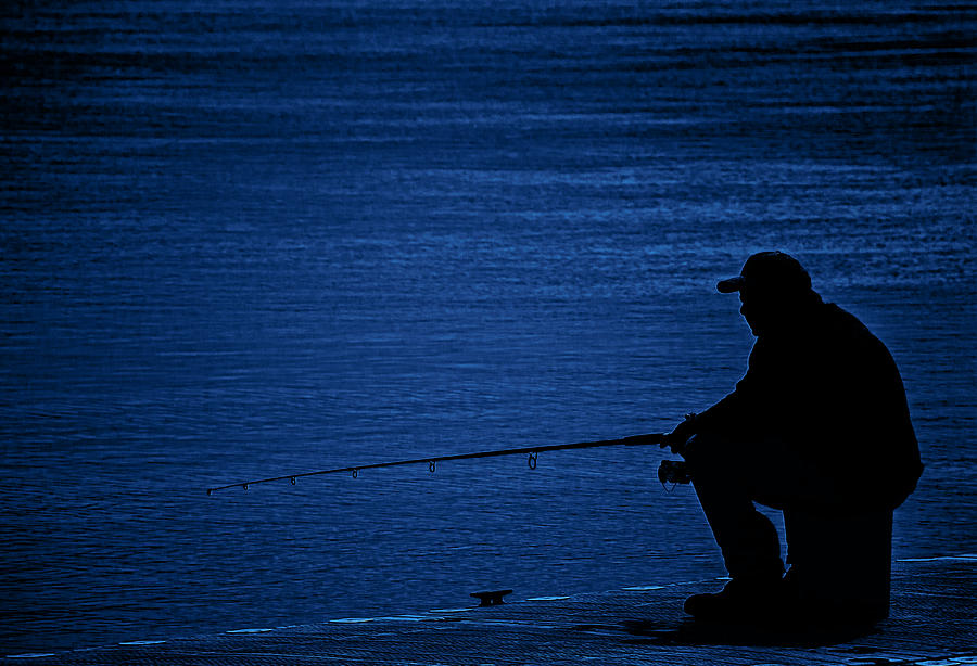 Night Time Fishing Photograph by Dave Bosse