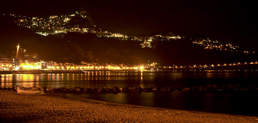 Landscape Photograph - Night Time -Taormina Sicily by Gabriele Ciulli