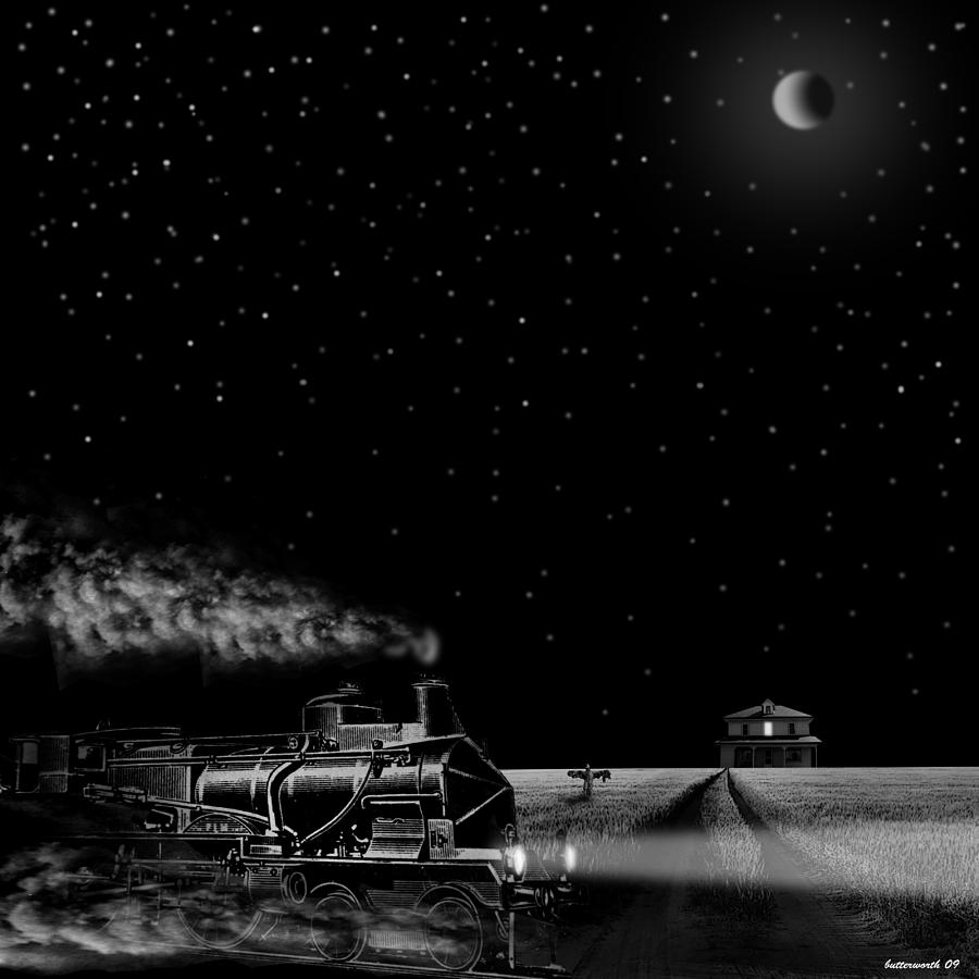 Night Train Digital Art by Larry Butterworth