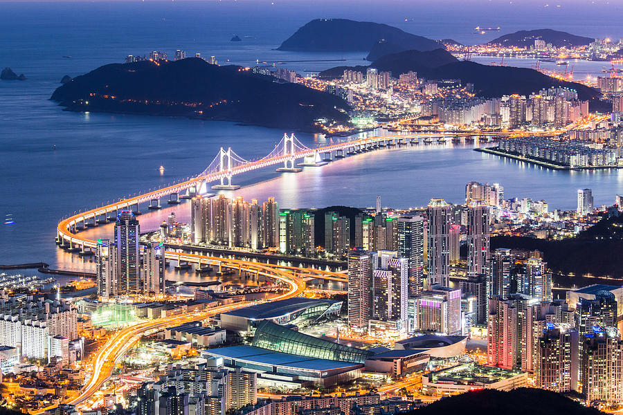 Night View Of Busan City Photograph by Insung Jeon