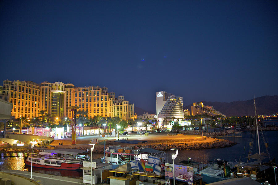 Night View Of Hotels And Boats At Red Photograph by Barry Winiker Night View Of Hotels And Boats At Red Photograph by Barry Winiker