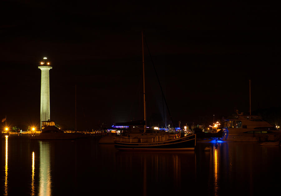 Night view of Put-in-Bay Photograph by Haren Images- Kriss Haren