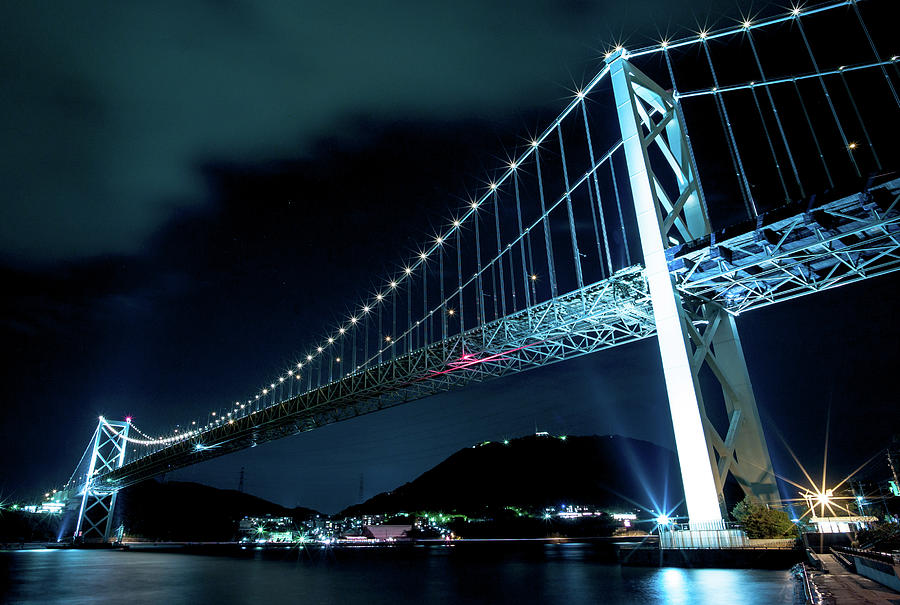 Night View Of The Kanmon-bridge Photograph by Photo By Ogizoo