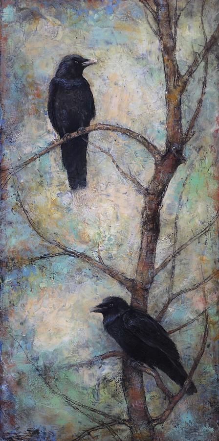 Bird Painting - Night Watch -  Ravens by Lori  McNee