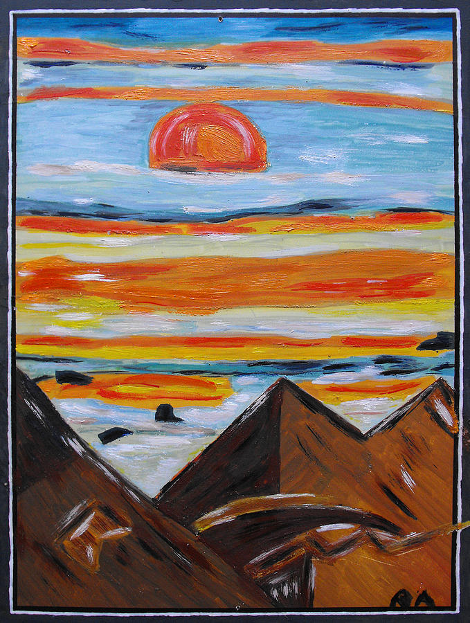 Desert Painting - Nightfall by Agnes Roman