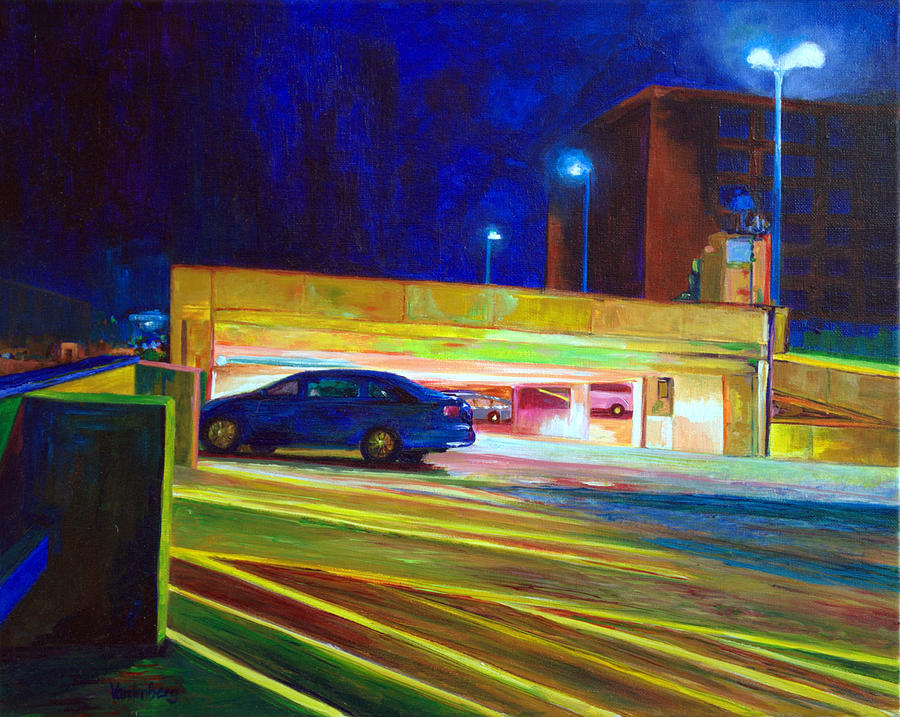 Pittsburgh Painting - Nightscape 6 Up on the Roof by Francine VandenBerg