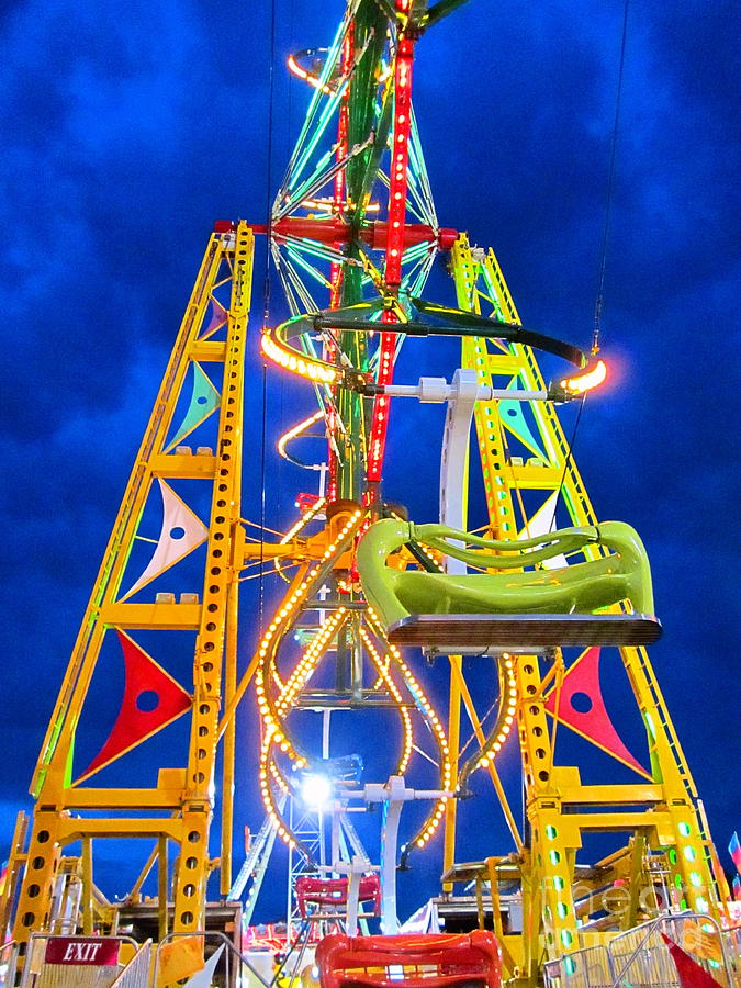 Nighttime Ferris Wheel Photograph by Cynthia  Clark