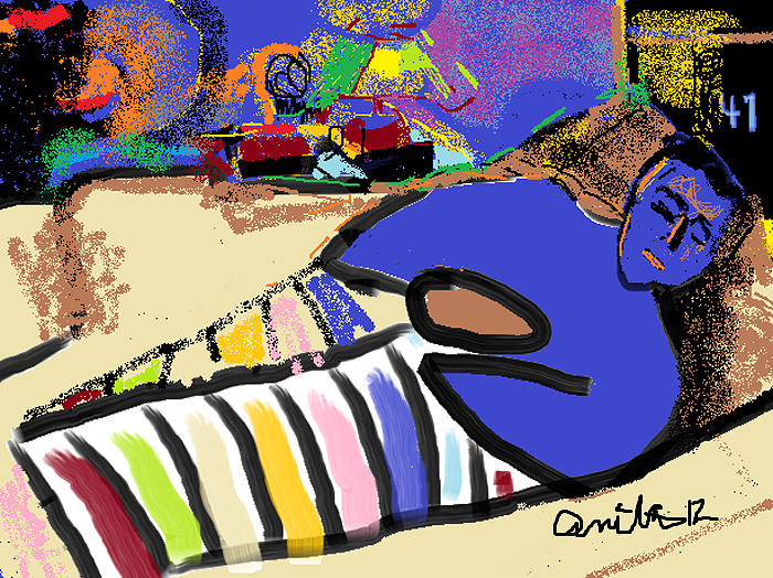 Nik Sleeping Painting by Anita Dale Livaditis