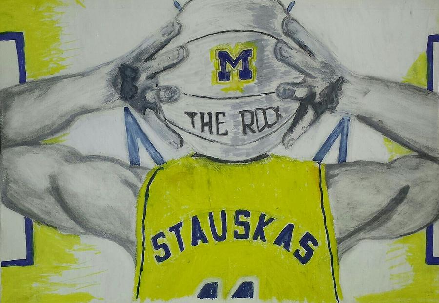 University Of Michigan Drawing - Nik Stauskas by Tyrone Scott