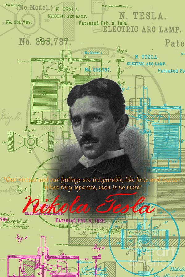 Nikola Tesla #3 Digital Art by Jean luc Comperat