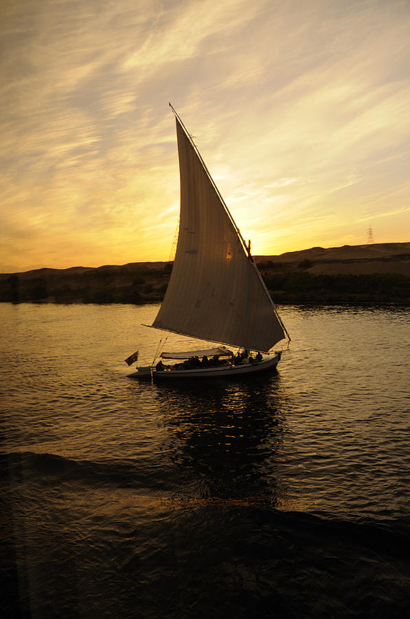 Nile Sunset with felucca Photograph by Brenda Kean