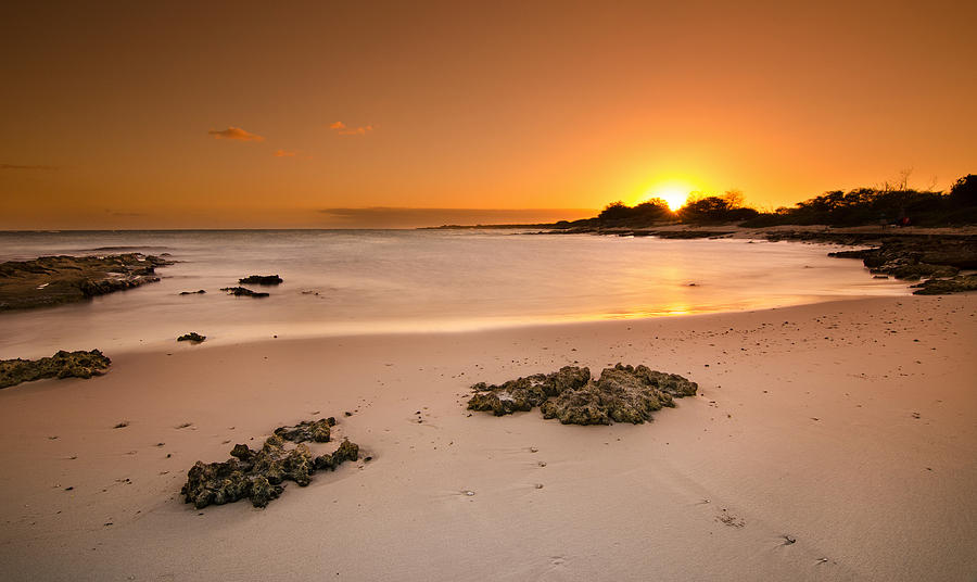 Nimitz Beach Sunset - Island of Oahu Photograph by Tin Lung Chao
