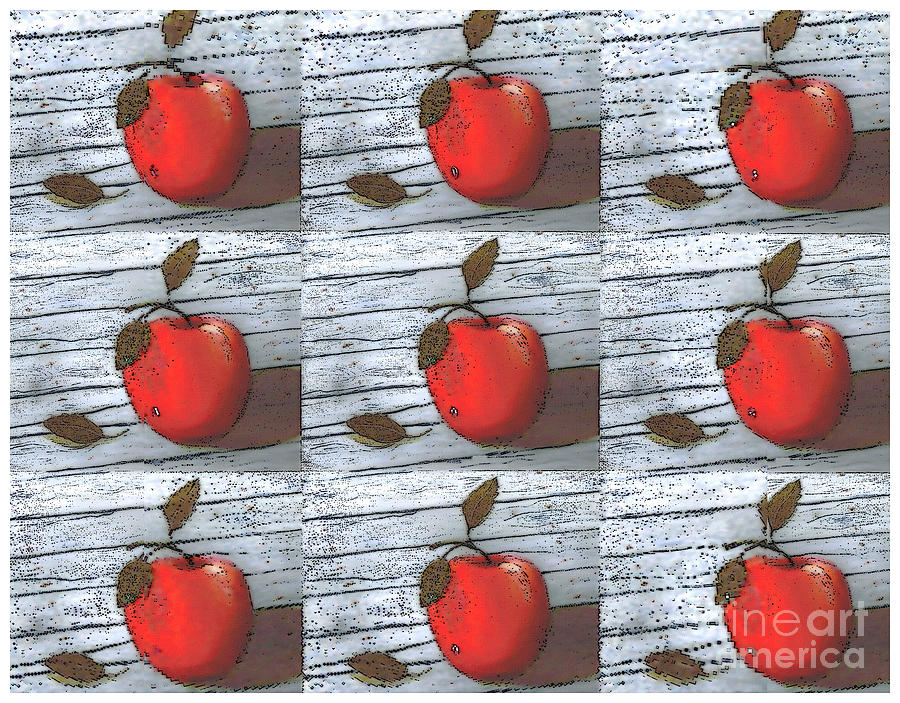 Nine Apples Painting by Barbara A Griffin