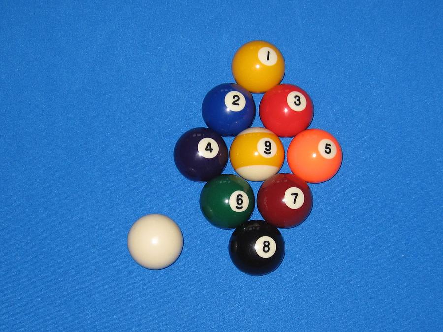 Ball Photograph - Nine ball rack. by Christopher Rowlands