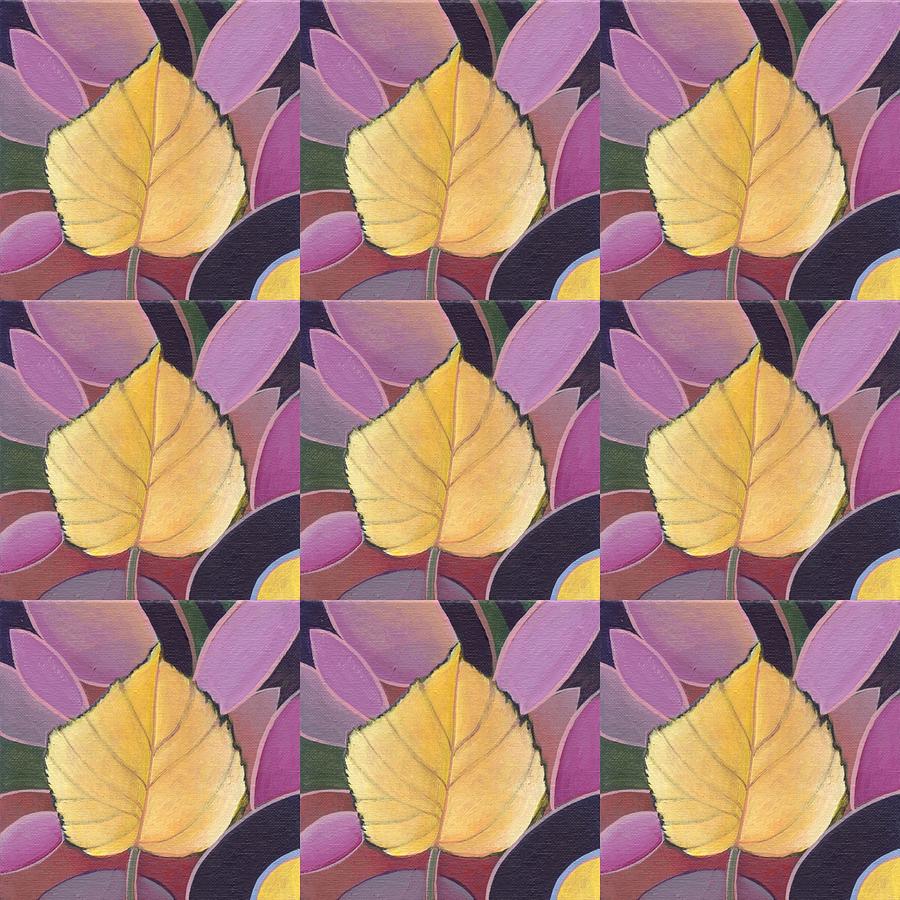 Nine Golden Leaves Painting by Helena Tiainen