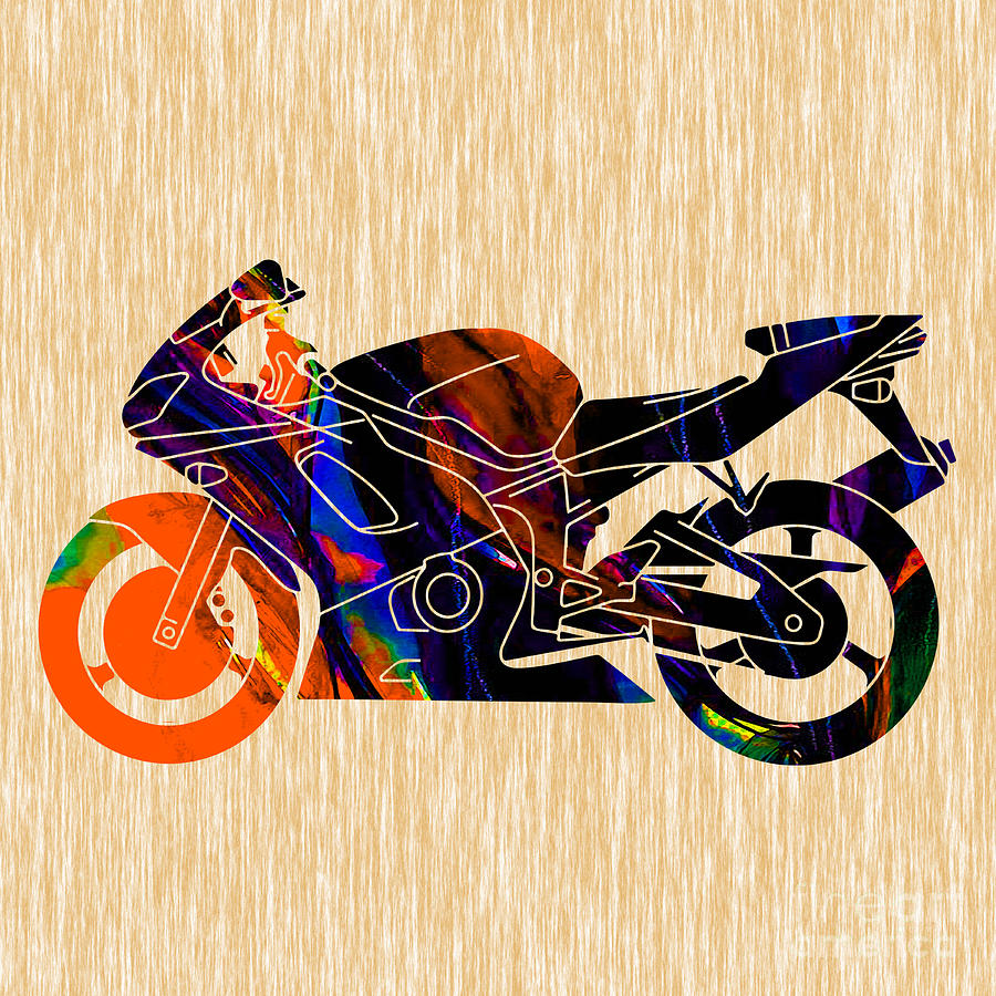 Ninja Motorcycle Mixed Media by Marvin Blaine