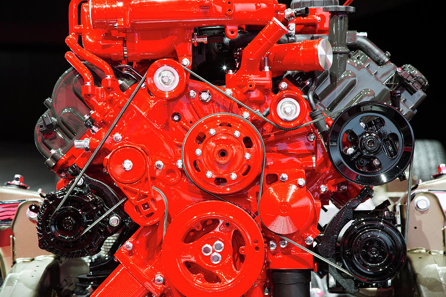 Detroit Photograph - Nissan Titan Xd Car Engine by Jim West