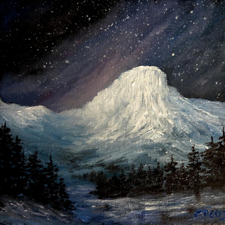 Nite Fall on the Butte Painting by Fred Wilson
