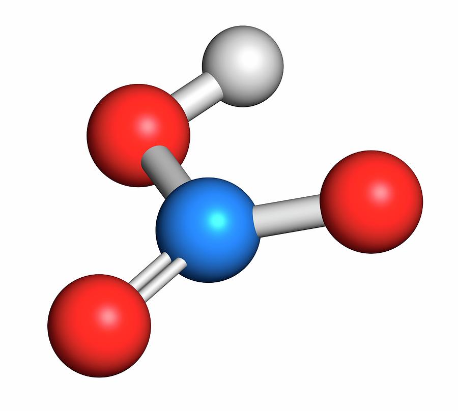 Nitric Acid Molecule Photograph by Molekuul/science Photo Library