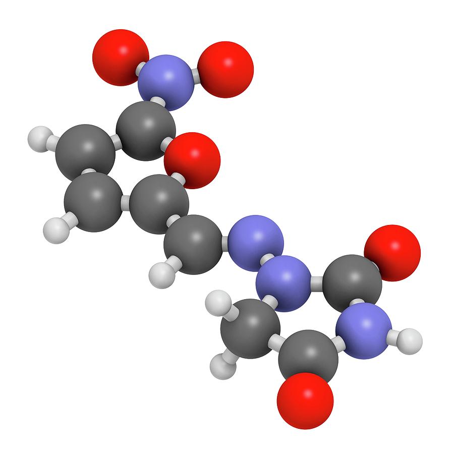 Nitrofurantoin Antibiotic Drug Molecule Photograph by Molekuul