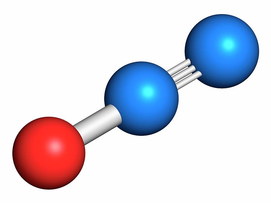 Nitrous Oxide, `laughing Gas`, N2O Molecule. it is Used Such As a