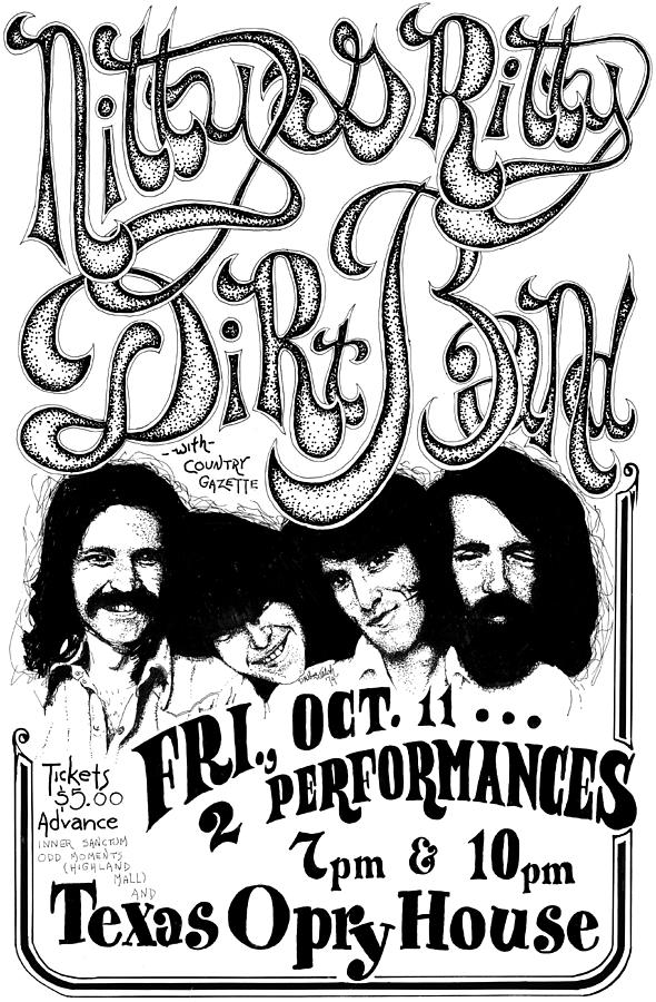 Nitty Gritty Dirt Band Drawing by Pauline Walsh Jacobson