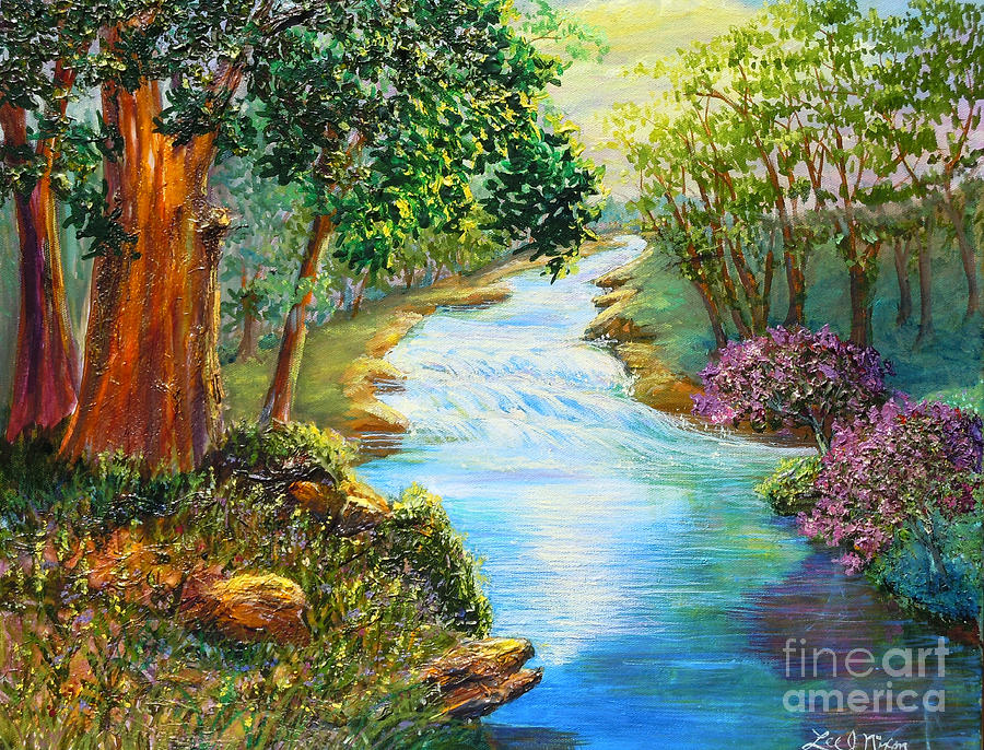 Tree Painting - Nixons A Luminous View of the Rapidan River by Lee Nixon