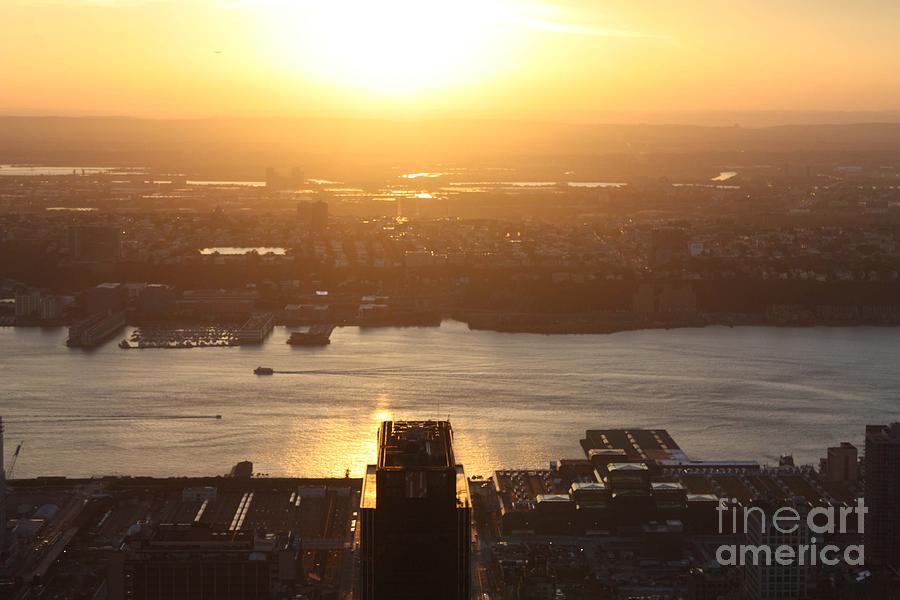 Sunset Photograph - NJ Sunset From The Empire State Building by John Telfer