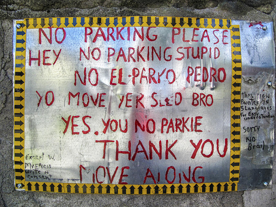 No El Parko Pedro Sign Photograph by Jo Ann Tomaselli