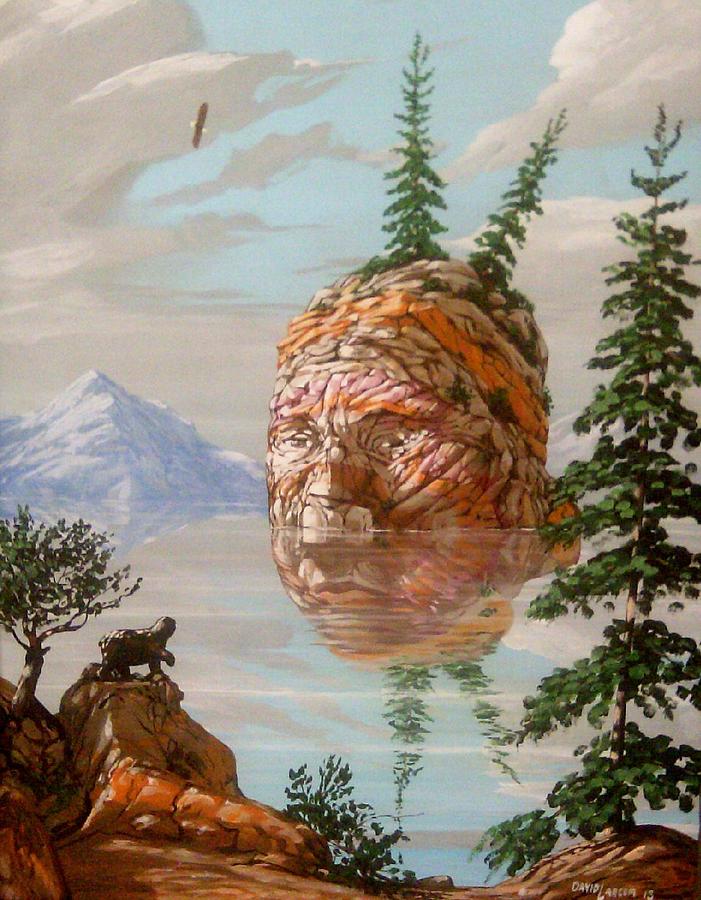 Mountain Painting - No Idea by David  Larcom