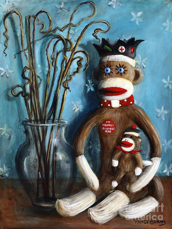 No Monkey Business Here 1 Painting by Rand Burns