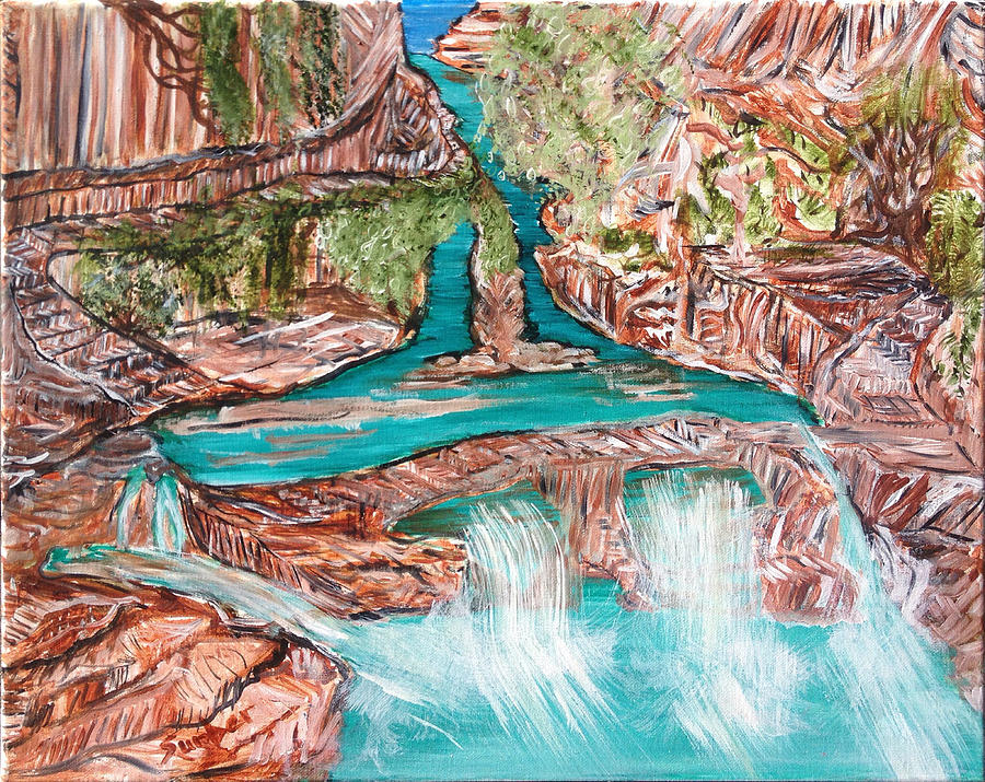 No Name Falls Painting by Suzanne Surber