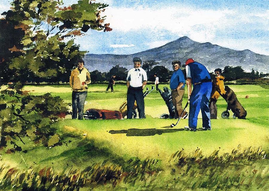No  not golf either Painting by Val Byrne