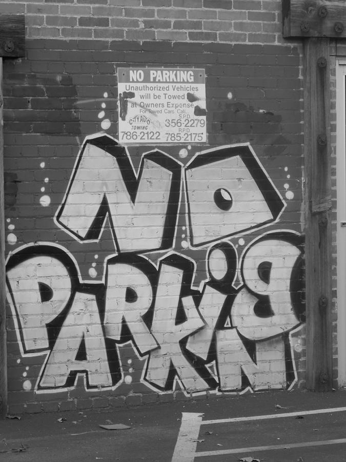 Black And White Photograph - No Parking by Brent Dolliver