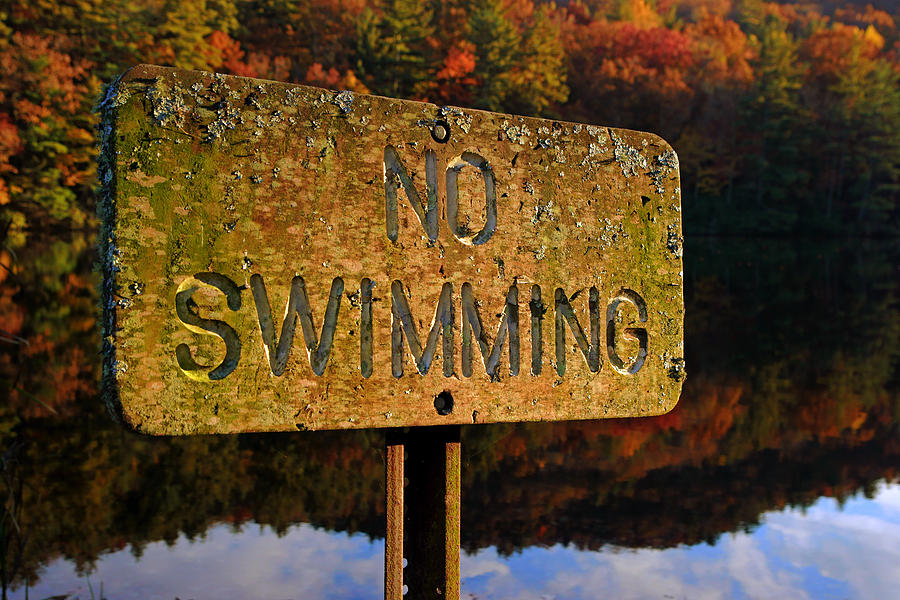 No Swimming Photograph by Daniel Woodrum