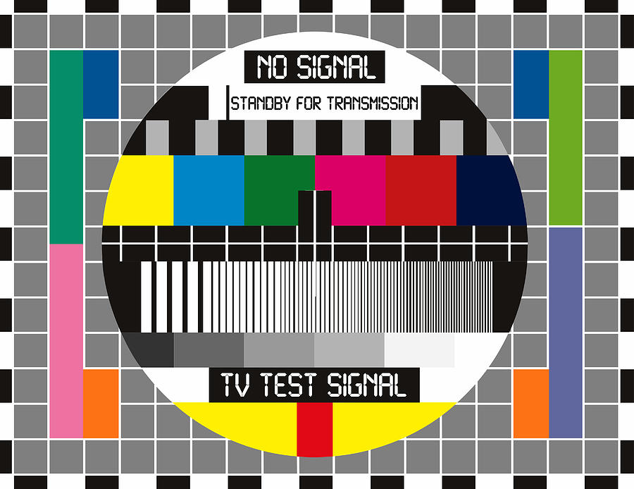 No TV Signal Poster Art - TV Graphics Poster Art in color - No Signal - Standby for transmission - T Digital Art by Celestial Images