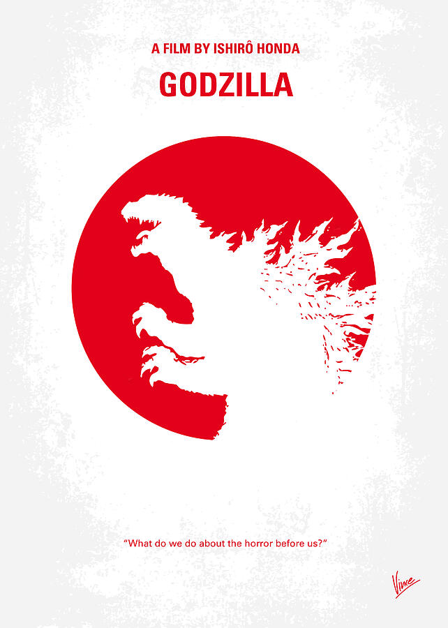 Matthew Broderick Digital Art - No029-2 My Godzilla 1954 minimal movie poster.jpg by Chungkong Art